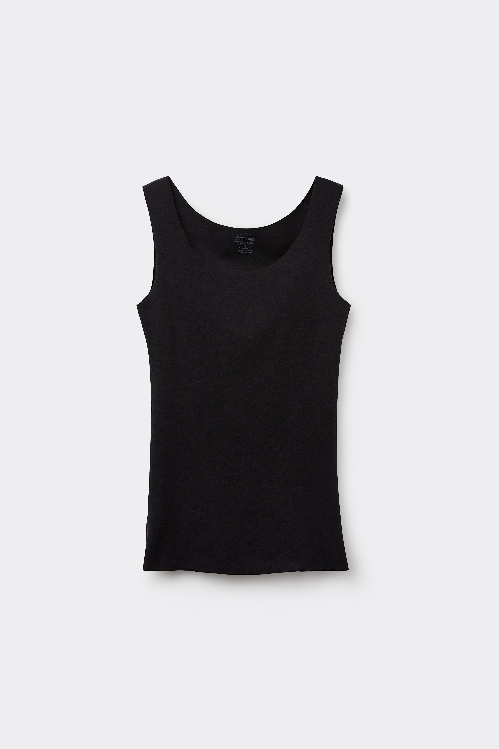 Alternative view of Raw Edge Round Neck Cotton Tank Top