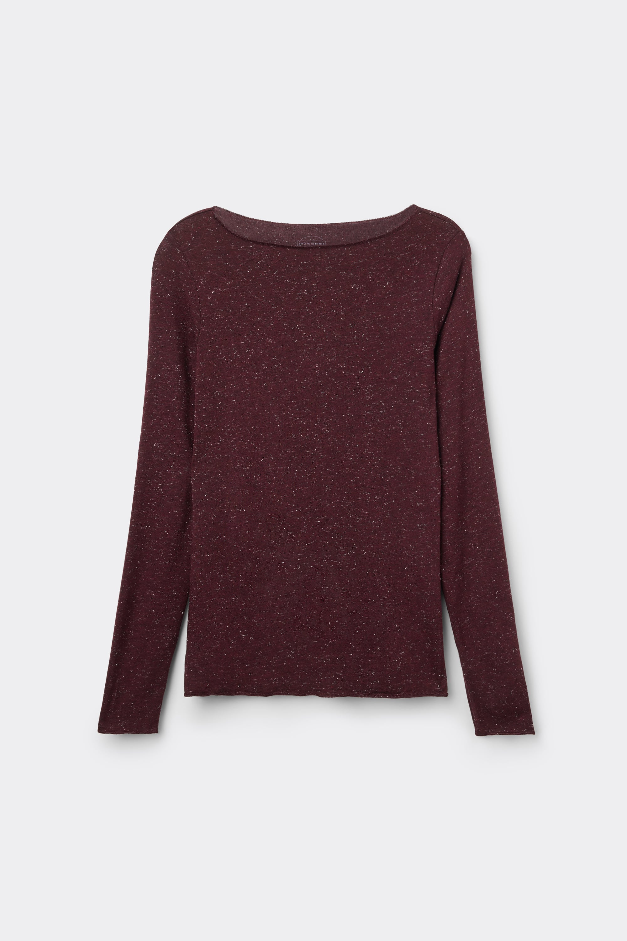 Bateau Neck Top in Modal Light with Cashmere Lamé