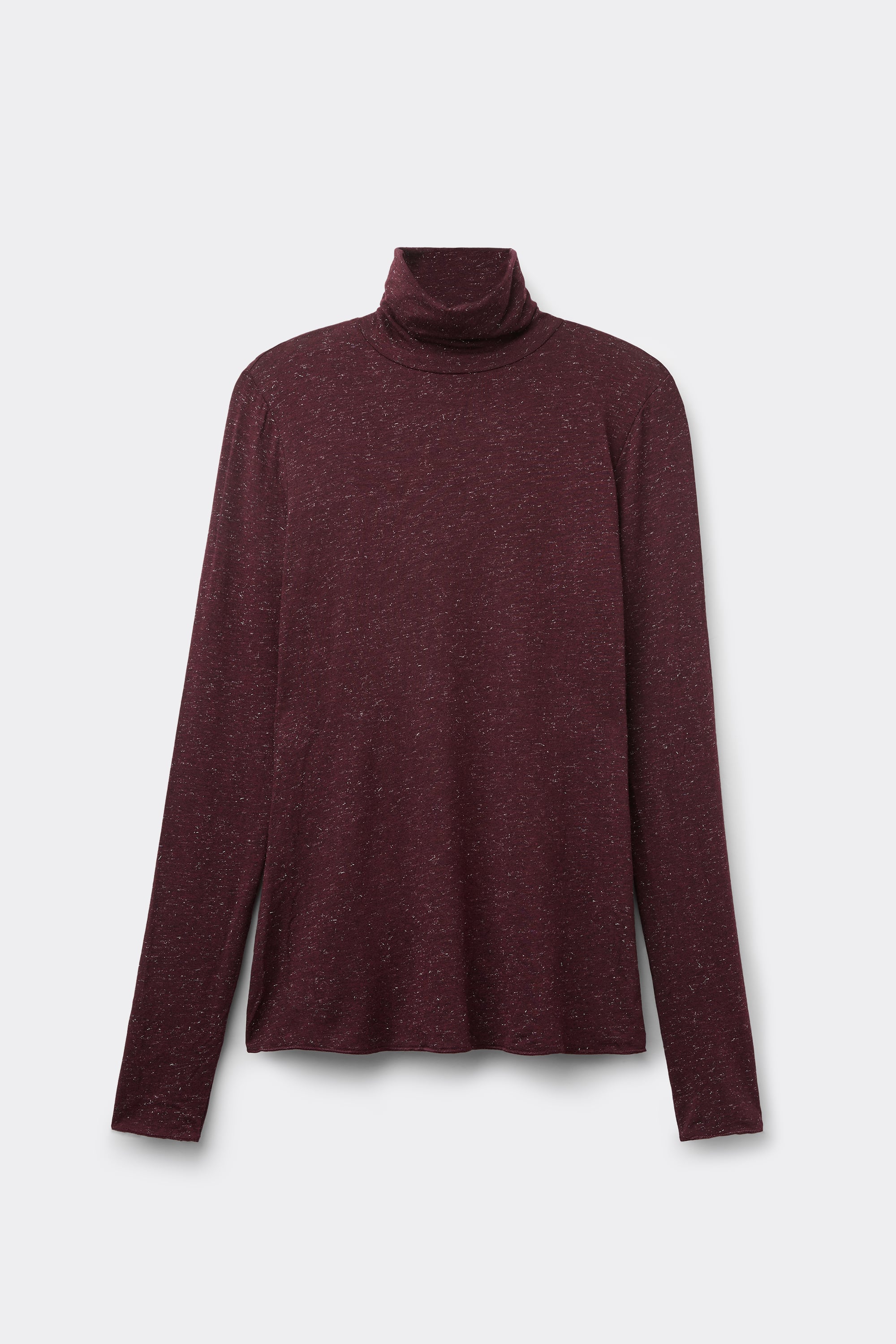 High Collar Top in Modal Light with Cashmere Lamé