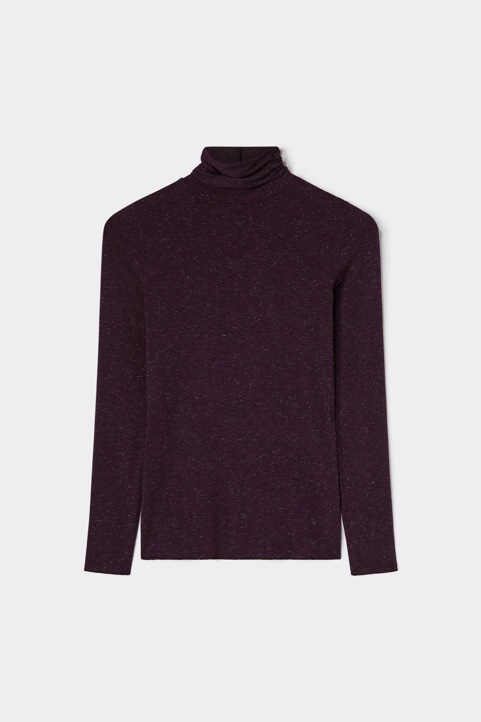 Alternative view of High Collar Top in Modal Light with Cashmere Lamé