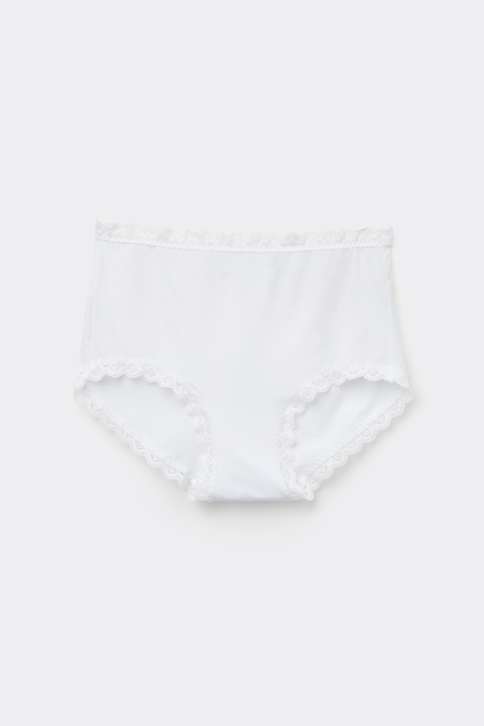 High Rise Cotton and Lace Hipsters